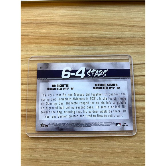 2022 Topps 6-4 Stars Black #TT1 Marcus Semien/Bo Bichette - Picture 2 of 2